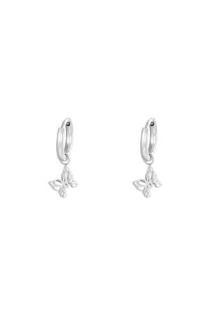 Pendientes Floating Butterfly Plata Acero inoxidable h5 