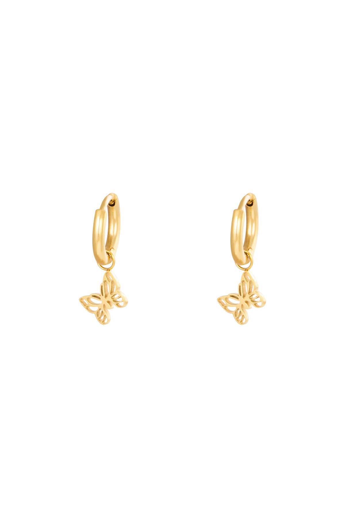 Or / Boucles d'oreilles Floating Butterfly Acier inoxydable 