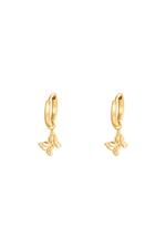 Oro / Pendientes Floating Butterfly Oro Acero inoxidable 