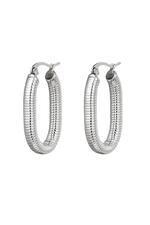 Silver / Earrings oval spring Silver Stainless Steel 