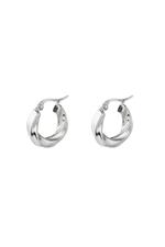 Silver / Earrings Hoops Swirl Silver Stainless Steel 
