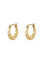 Gold / Earrings Dangling Twist Gold Stainless Steel 