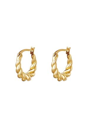 Earrings Dangling Twist Gold Stainless Steel h5 