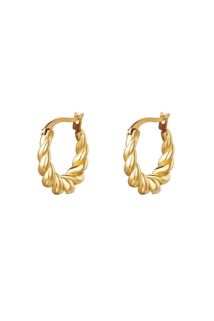 Earrings Dangling Twist Gold Stainless Steel 