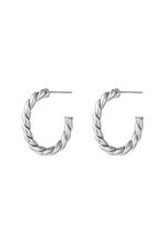 Silver / Earrings Hoops Rope Silver Stainless Steel Picture2