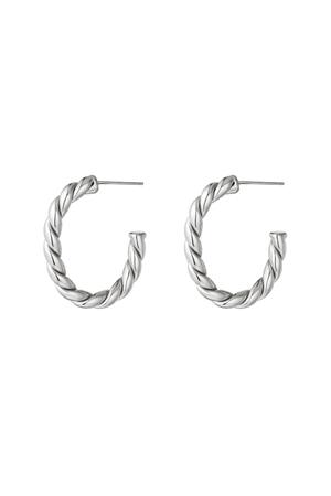 Earrings Hoops Rope Silver Stainless Steel h5 