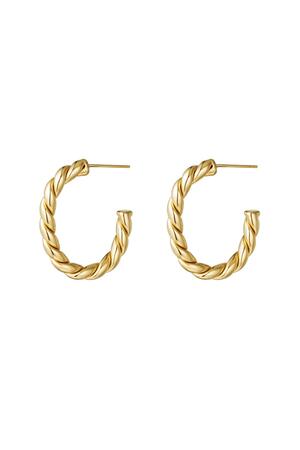 Earrings Hoops Rope Gold Stainless Steel h5 