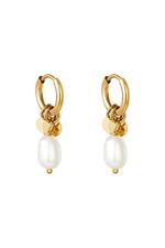 Gold / Earrings Pearl Drops Gold Stainless Steel Picture2