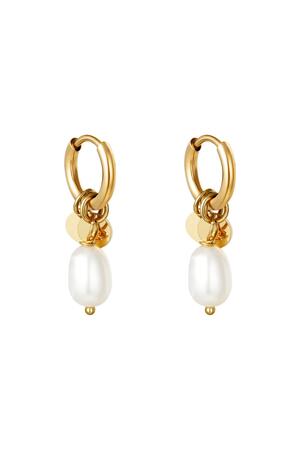 Earrings Pearl Drops Gold Stainless Steel h5 