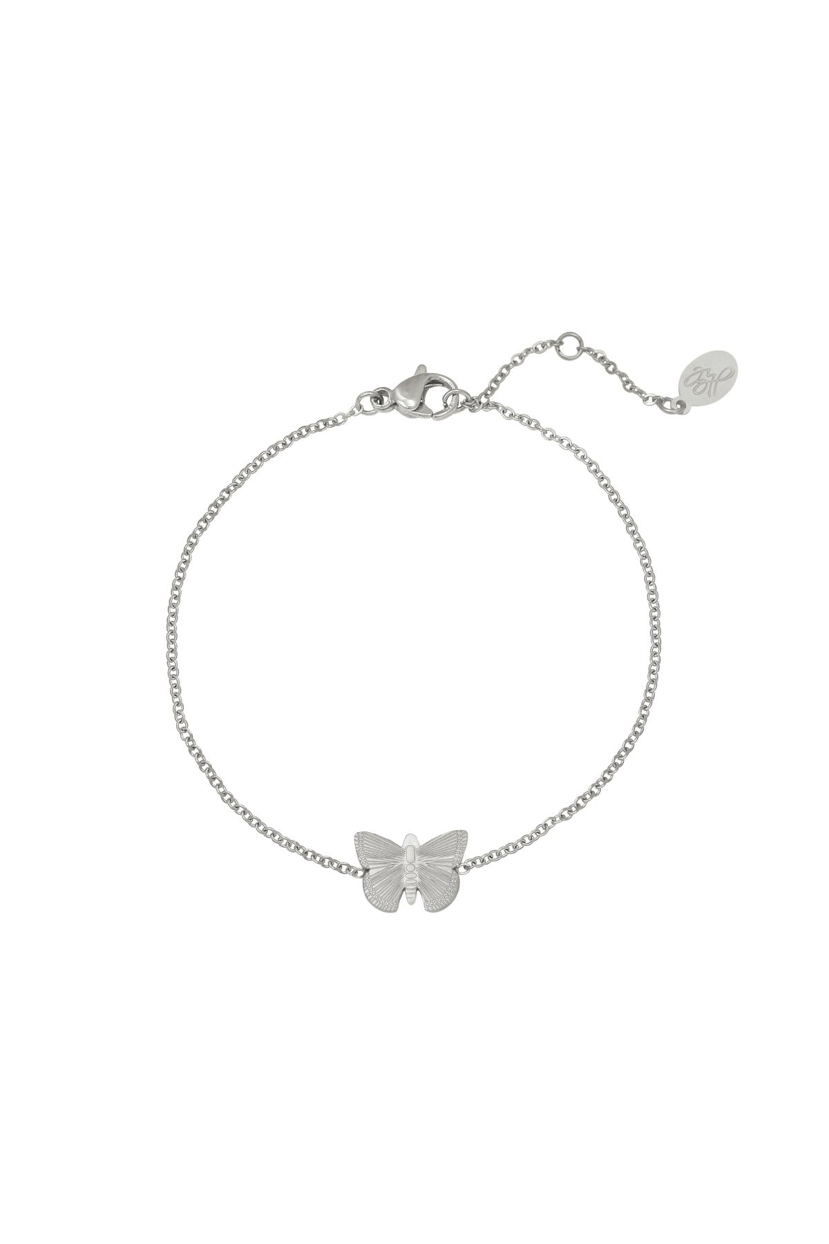 Silver / Bracelet Butterfly Silver Stainless Steel Picture2