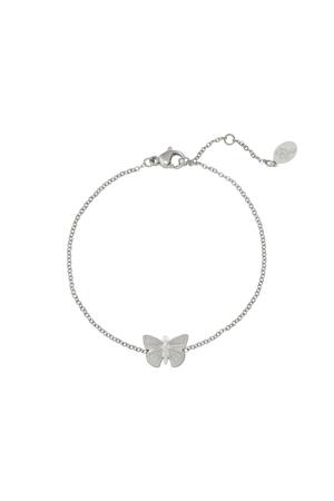 Bracelet Butterfly Argenté Acier inoxydable h5 