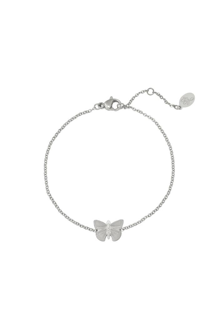 Bracelet Butterfly Silver Stainless Steel 