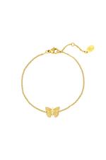 Gold / Bracelet Butterfly Gold Stainless Steel 