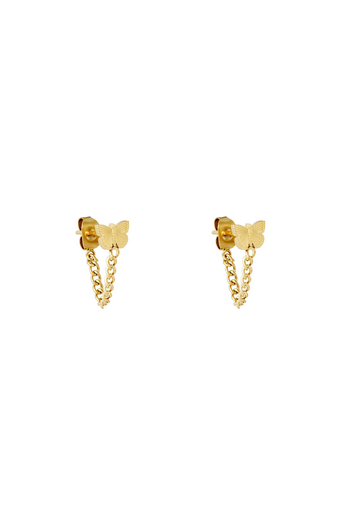 Earrings Butterfly Gold Stainless Steel