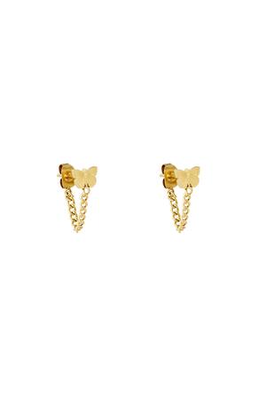 Earrings Butterfly Gold Stainless Steel h5 