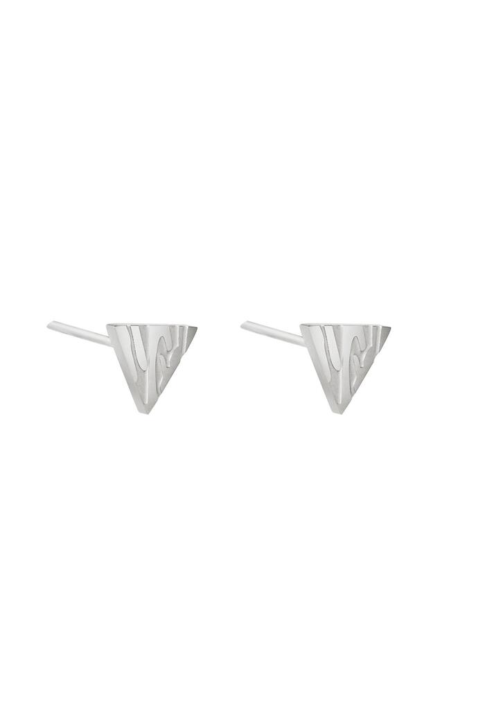 Earrings Animal Triangle Silver Stainless Steel 