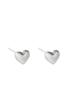 Earrings Bold Heart Silver Stainless Steel h5 