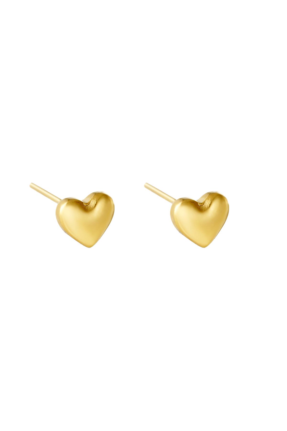Earrings Bold Heart Gold Stainless Steel