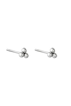 Earrings Triple Bullet Silver Stainless Steel h5 