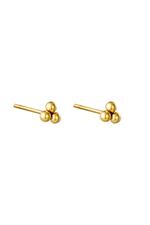 Gold / Earrings Triple Bullet Gold Stainless Steel Picture2