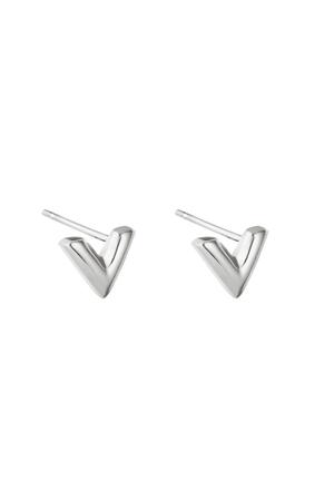 Earrings Think V Silver Stainless Steel h5 