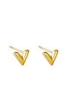 Gold / Earrings Think V Gold Stainless Steel 