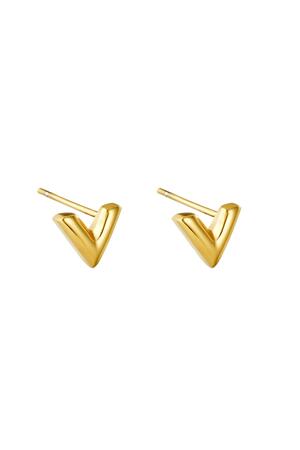 Earrings Think V Gold Stainless Steel h5 