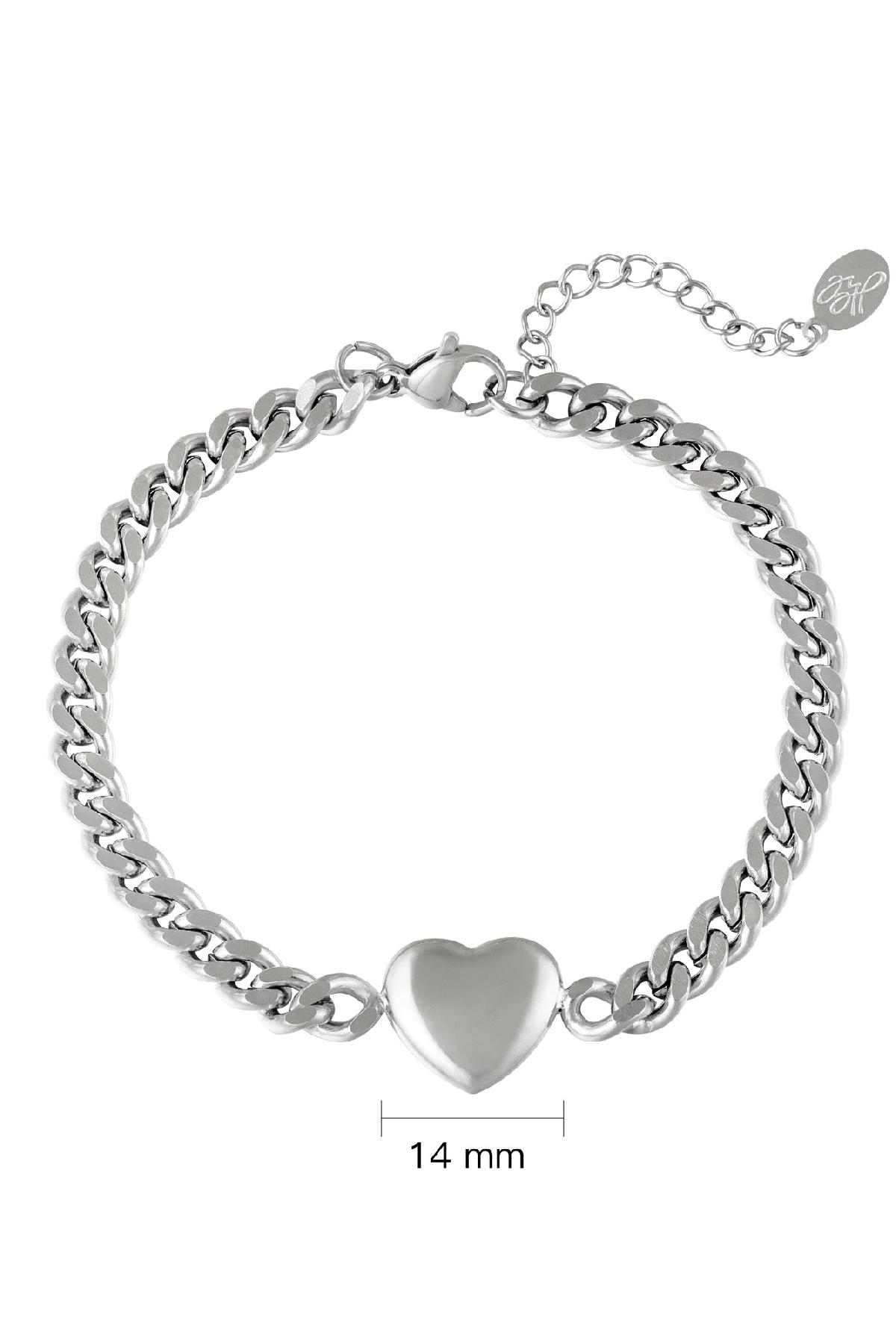 Bracelet Chained Heart Silver Stainless Steel Picture3