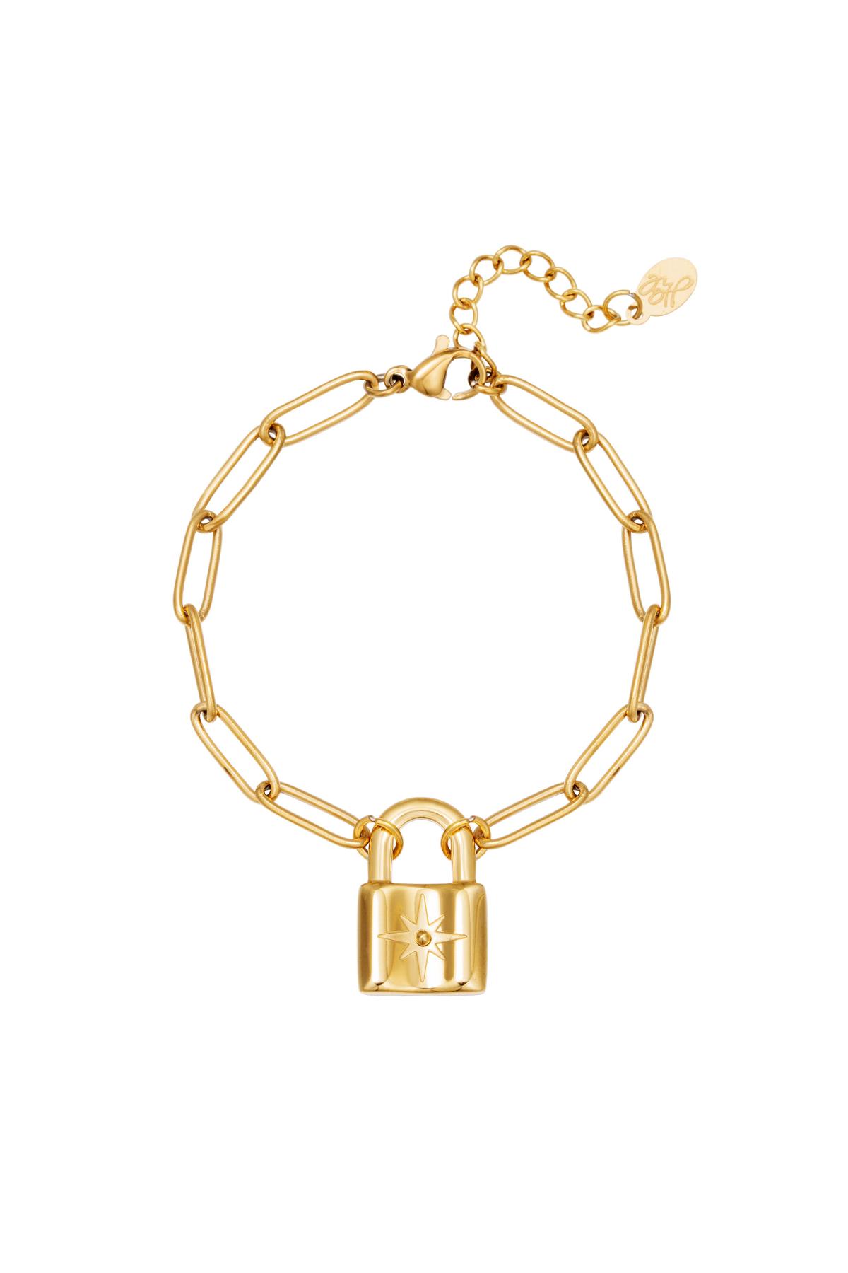 Pulsera Cute Lock Color dorado Acero inoxidable