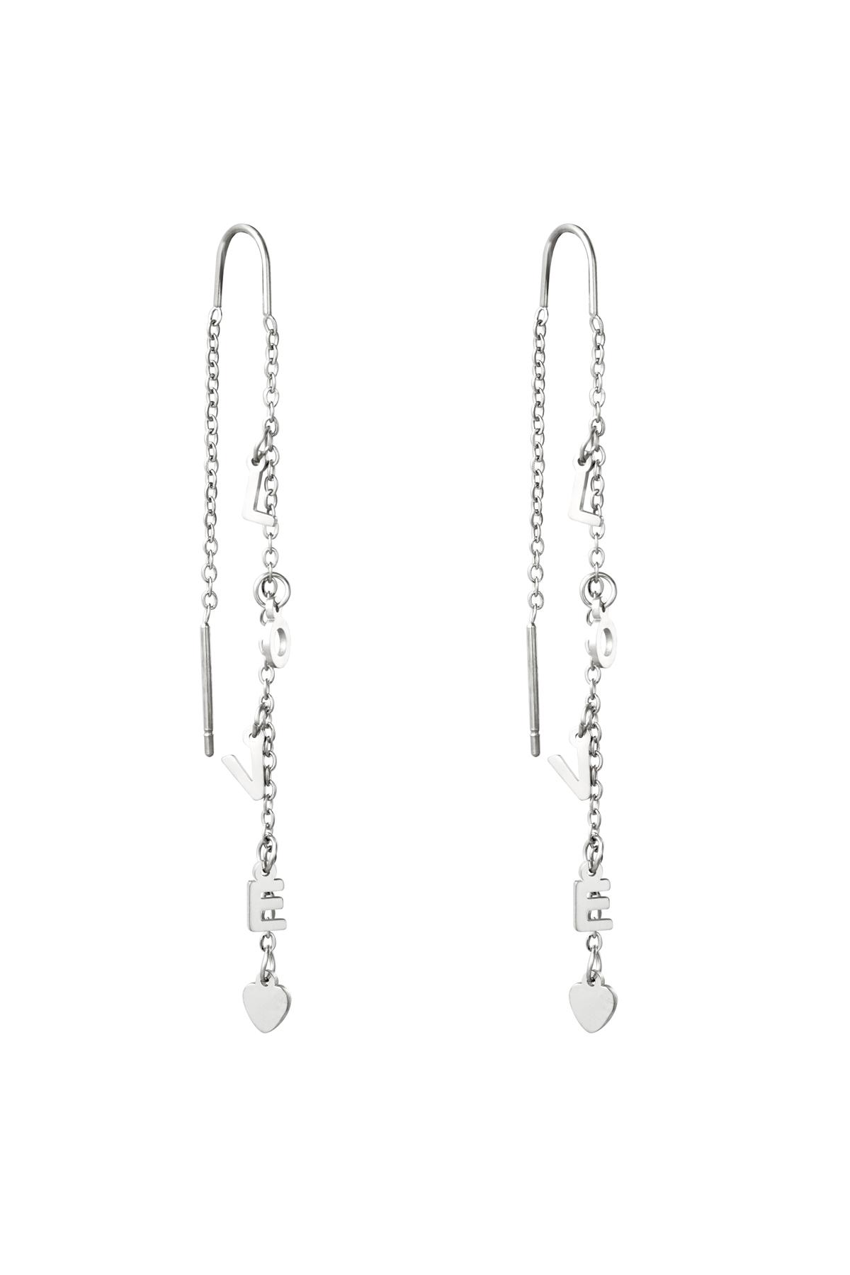 Silver / Earrings Love Silver Stainless Steel 