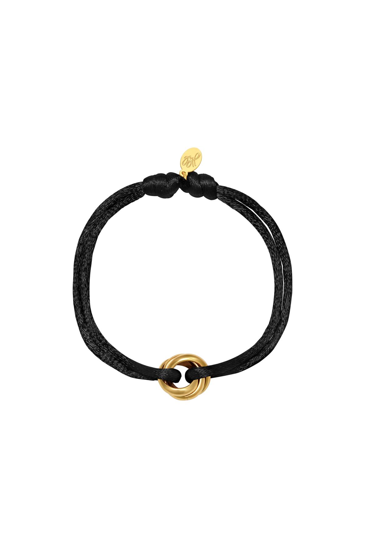 Bracelet Satin Knot Black &amp; Gold Stainless Steel