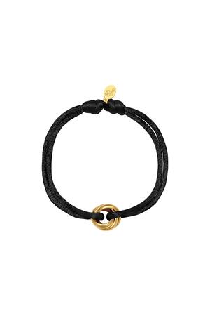 Bracelet Satin Knot Black & Gold Stainless Steel h5 
