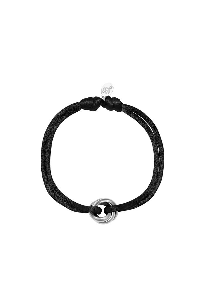 Bracelet Satin Knot Noir & Argenté Acier inoxydable 