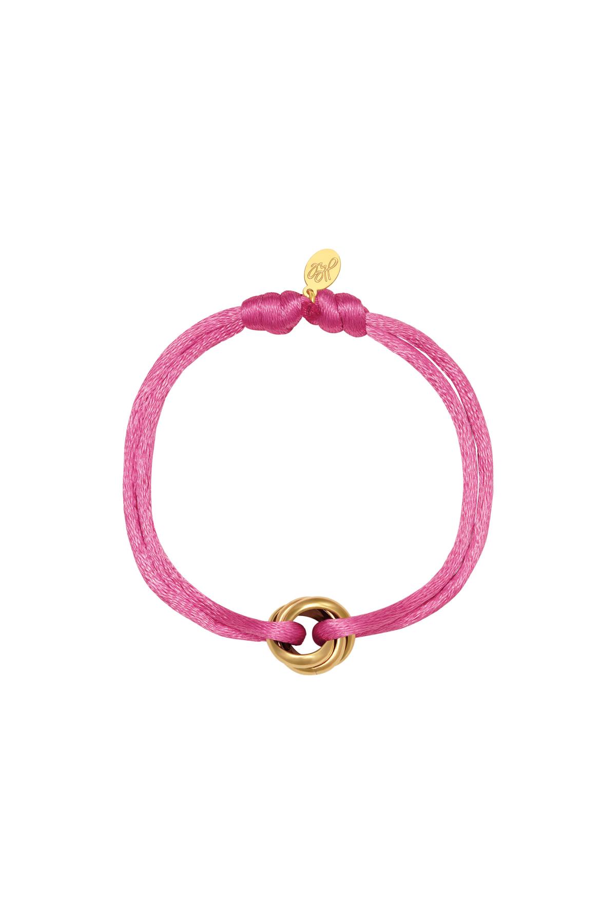 Baby Pink & Gold / Saten bileklik düğüm Baby Pink & Gold Polyester Resim10