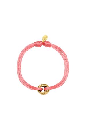 Armband Satin Knot Pink & Gold Stainless Steel h5 