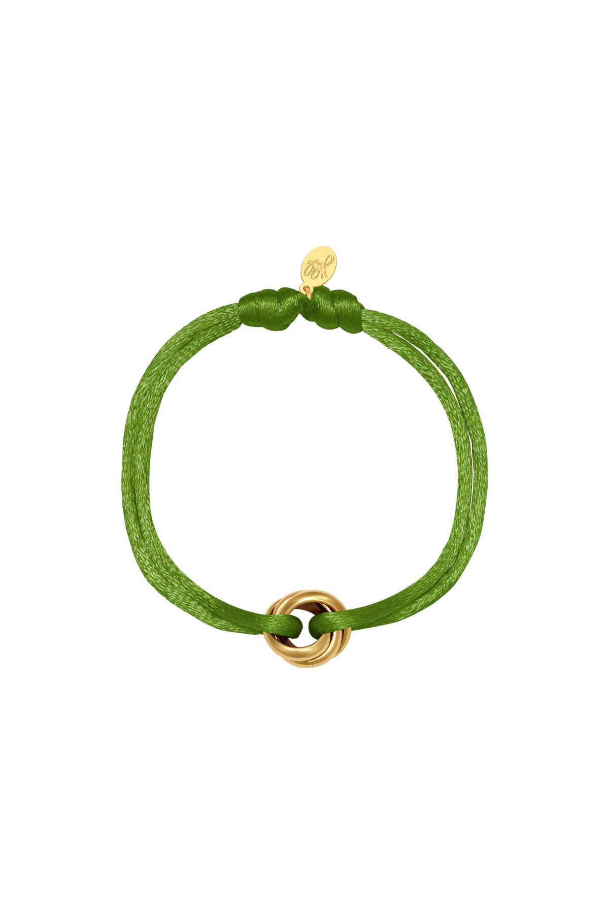 Pulsera Satin Knot Verde oliva Acero inoxidable h5 