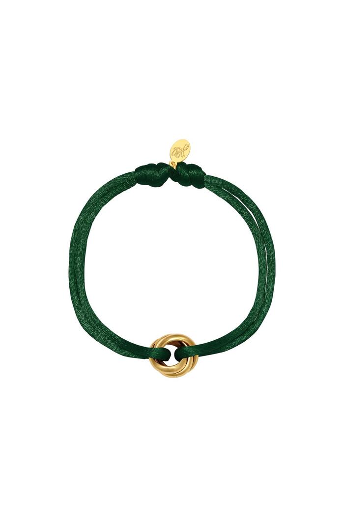 Bracelet Satin Knot Green Stainless Steel 
