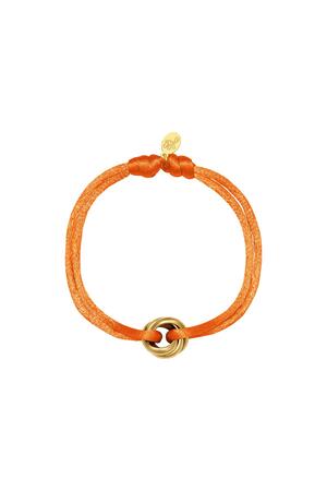 Satijnen armband knoop Oranje Polyester h5 