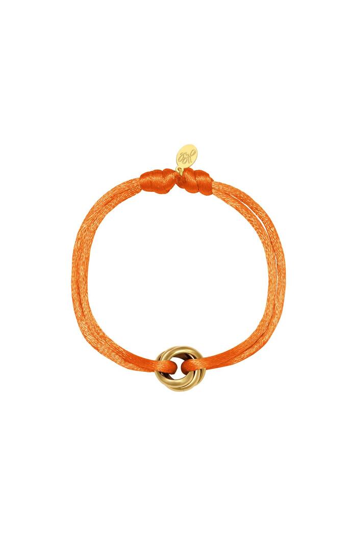 Satijnen armband knoop Oranje Polyester 