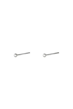 Earrings Tiny Dot Silver Stainless Steel h5 