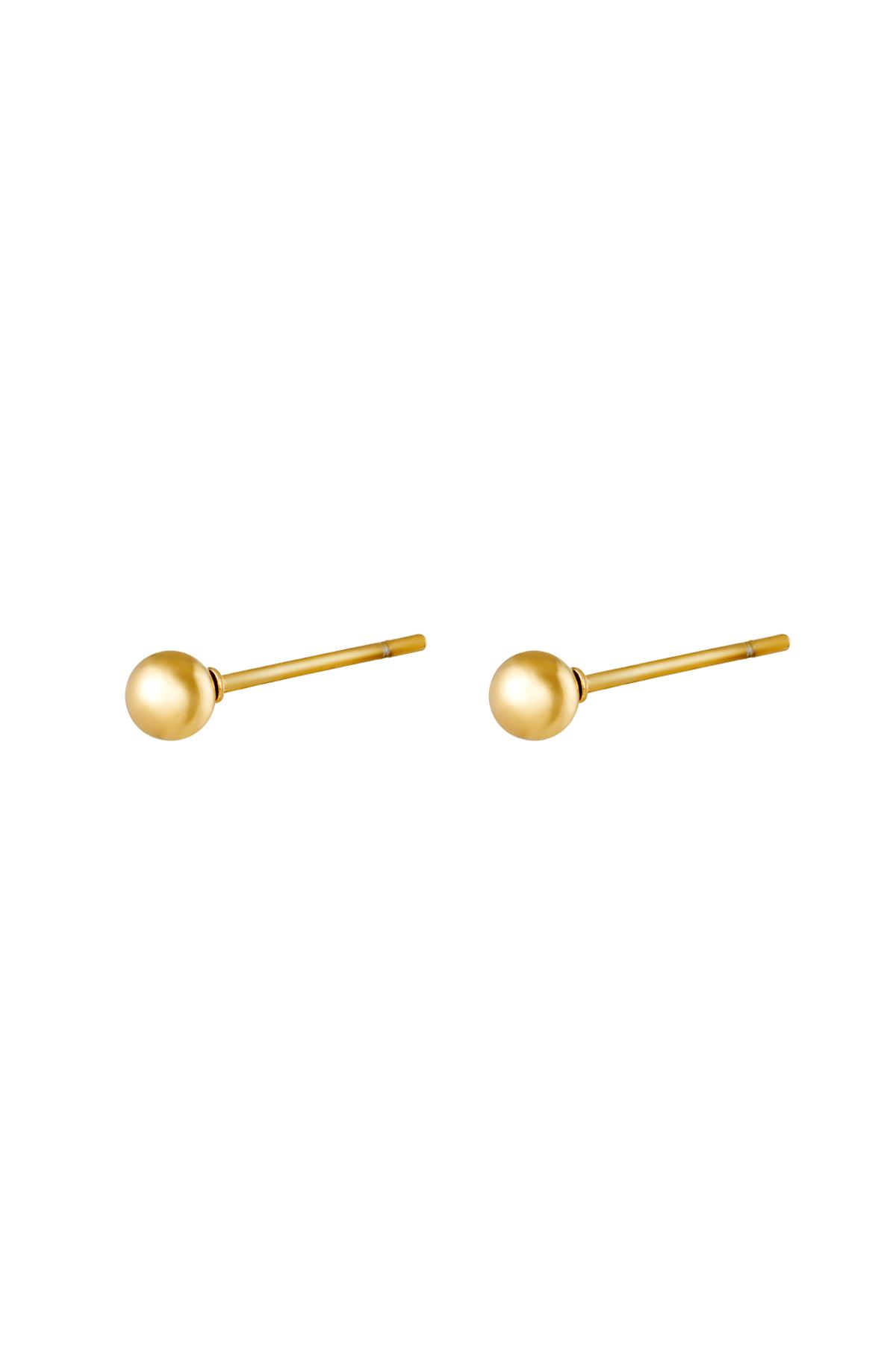 Earrings Big Dot Gold Color Stainless Steel