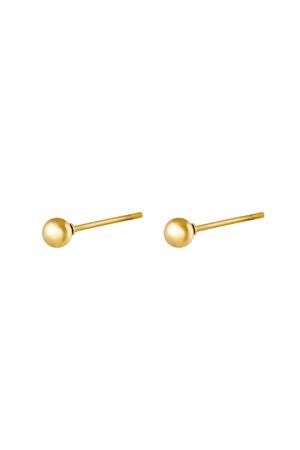 Earrings Big Dot Gold Stainless Steel h5 