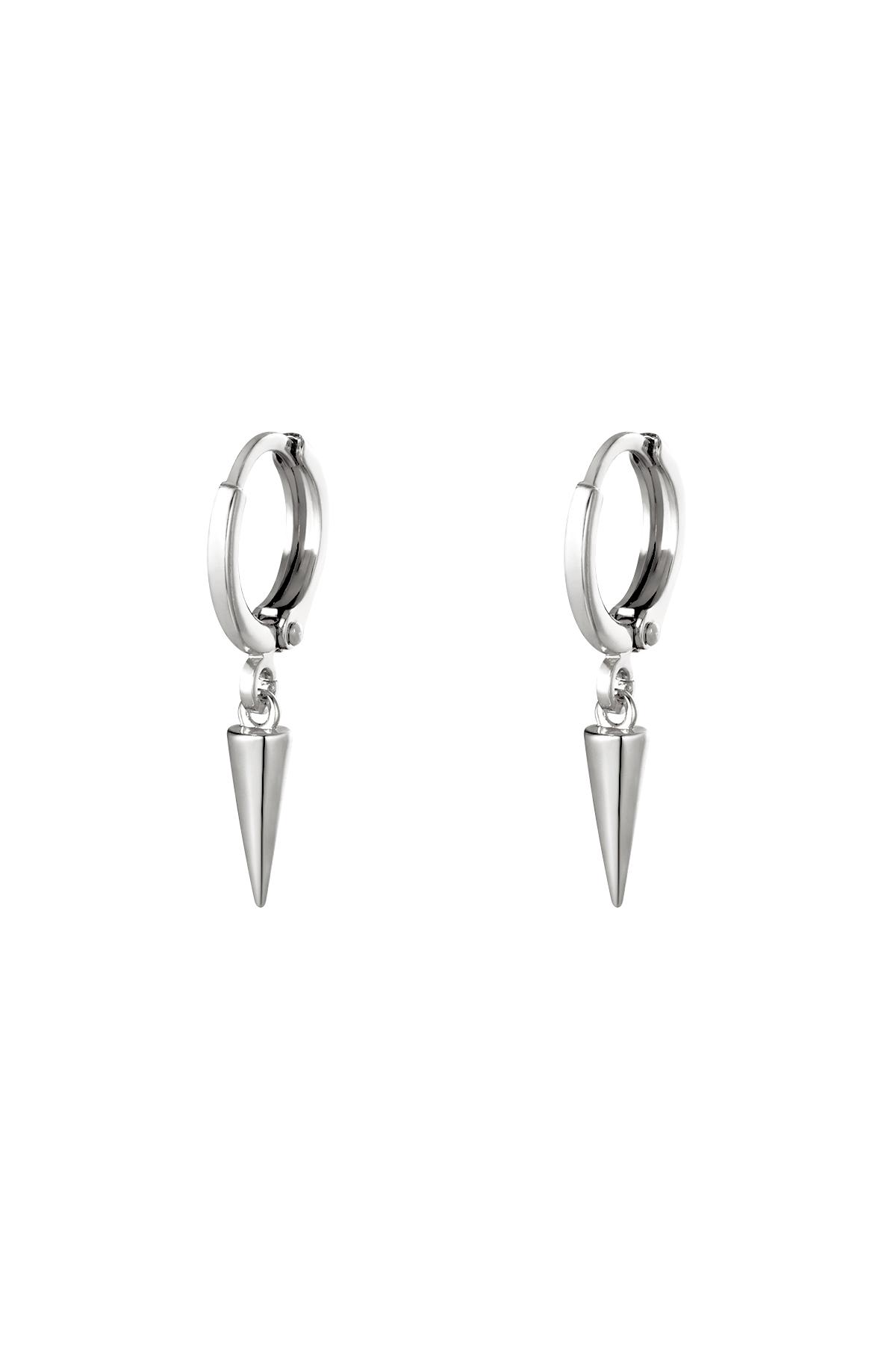 Silver / Earrings Dangling Cone Silver Copper 