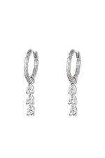 Silver / Earrings Diamonds In A Row Silver Copper Picture2