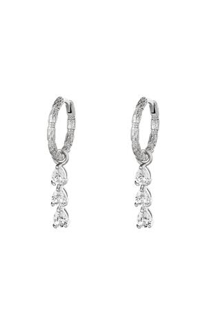Earrings Diamonds In A Row Silver Copper h5 