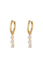 Gold / Earrings Diamonds In A Row Gold Copper 