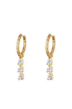 Earrings Diamonds In A Row Gold Copper h5 