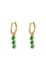 Green / Earrings Diamonds In A Row Green Copper Picture3