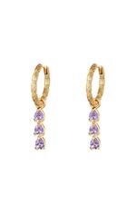 Purple / Earrings Diamonds In A Row Purple Copper 