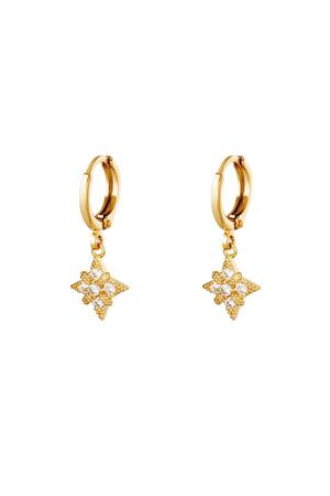 Earrings Diamond Star Gold Copper h5 
